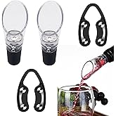 2 Pieces Wine Aerator Pourer Aerating Spout with 2 Packs Wine Foil Cutter Tool, Decanter for Wine Bottles Improved Flavor, Enhanced Bouquet, Rich Finish and Bubbles, No Drip or Spill