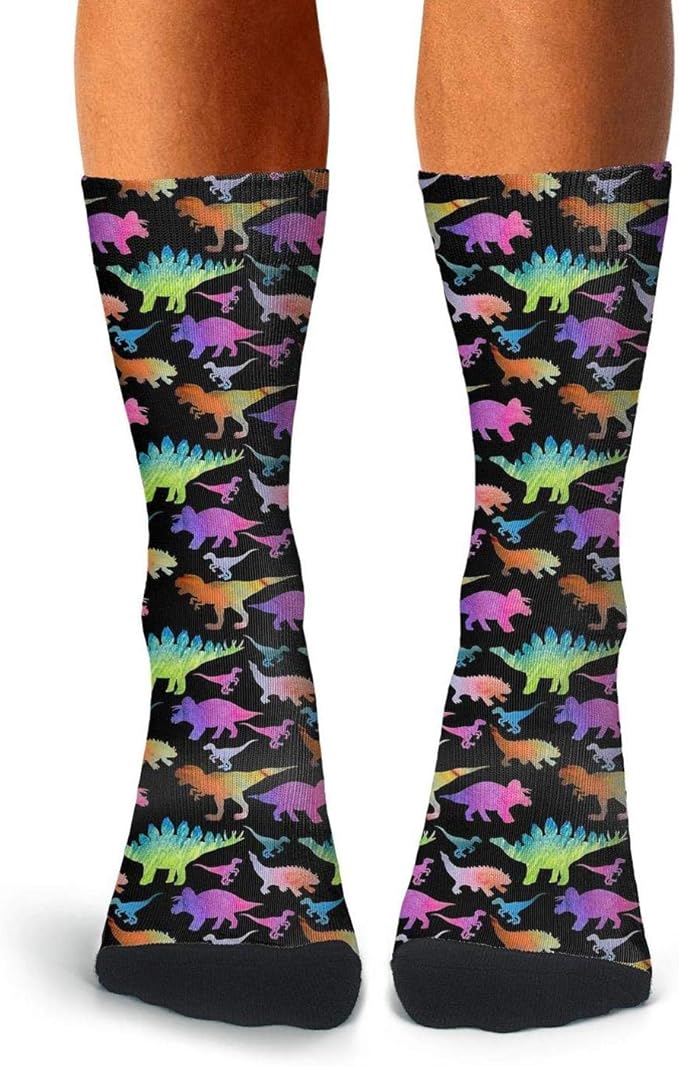 the Dinosaurs Dinosaur Art Socks for Mens Printed Four