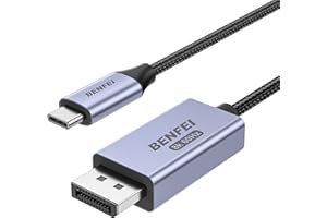 BENFEI Bidirectional USB C to DisplayPort 1.4 Cable 6FT, Support 8K@60Hz 4K@240Hz (Thunderbolt 4 to DisplayPort Cable) Grey -