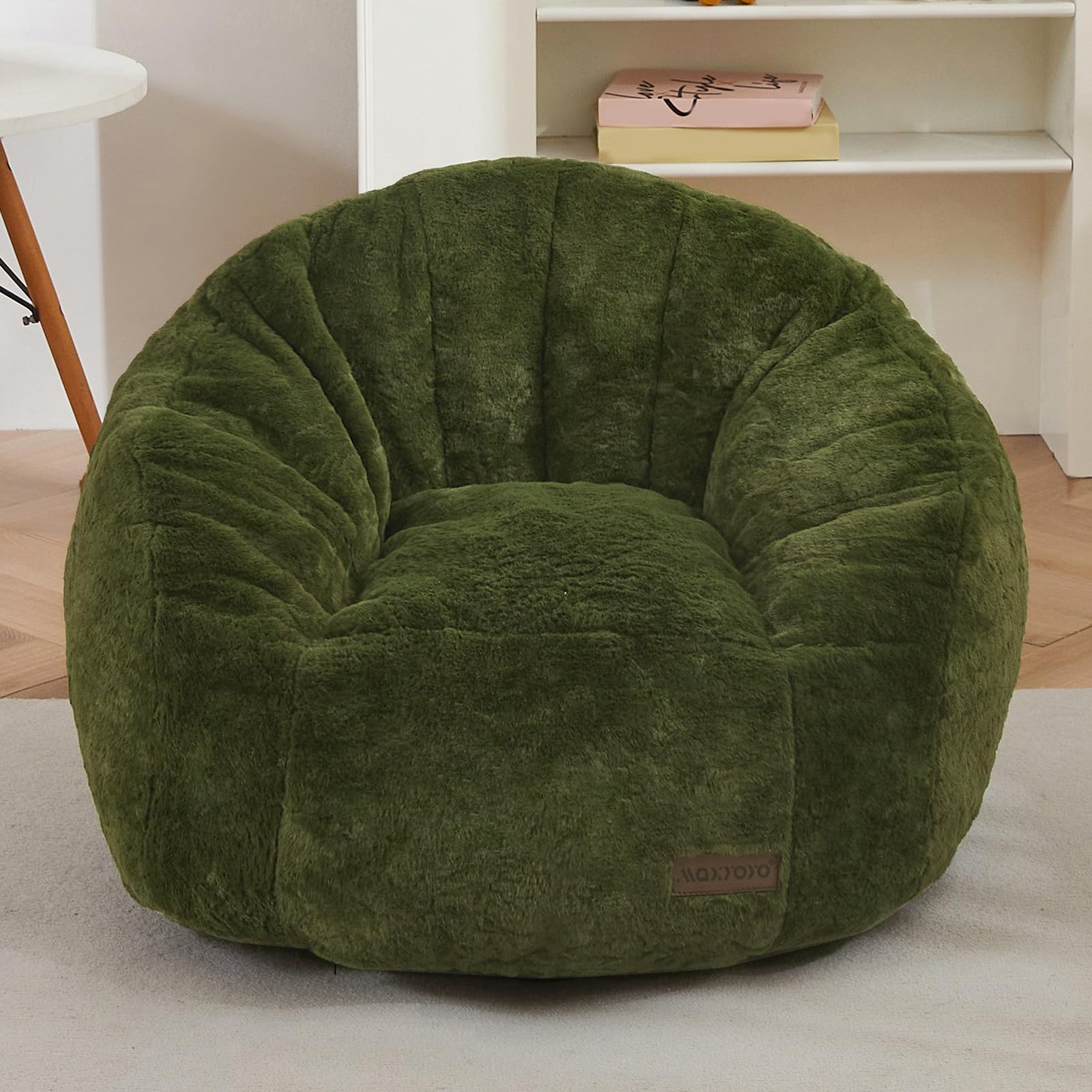 Photo 1 of MAXYOYO Bean Bag Chair for Kids, Shell Shaped Bean Bag Couch for Boys and Girls, Toddler Chair Bean Bag Sofa for Playroom, Nursery Room, Green