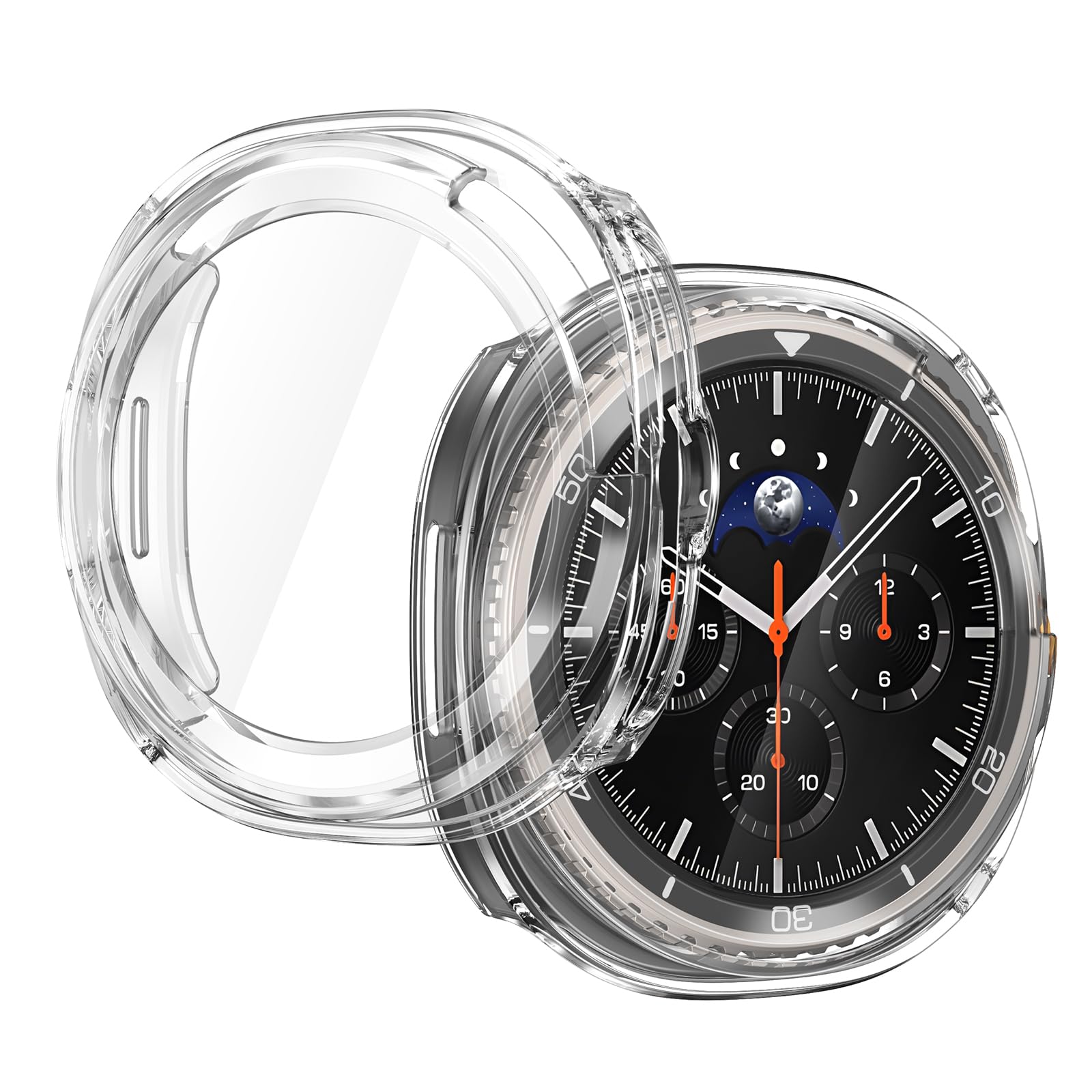 Photo 1 of [2 Pack] JULK for New 2025 Galaxy Watch 8 Classic Screen Protector, Protective Hard Case with Built-in Tempered Glass, Ultra-Thin Face Cover for Samsung Watch 8 Classic 46mm (2 Transparent)