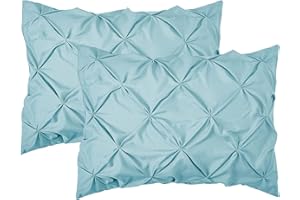 Elegant Comfort 2-Pack Sham Set Pinch Pleat Design, 1500 Premium Hotel Quality Microfiber, Stylish Design-Easy Care, Wrinkle and Stain Resistant, 2-Piece Sham Set, Pleated King, Aqua