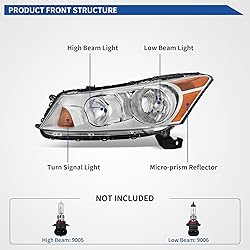 oEdRo Headlight Assembly Compatible with 2008 2009