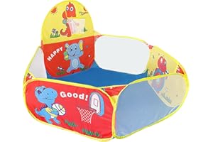 Ball Pit for Kids | Foldable Playground with Basketball Hoop | Thickened Indoor Ball Pit | for Boys Girl Indoor Outdoor Game 