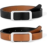 SUOSDEY Women Reversible Leather Belts for Jeans Pants Dresses Ladies Fashion Belts with Gold Buckle,Width 0.9"