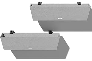 Veradek Pure Series Railing Planter - Plastic Hanging Planter for Outdoor Balcony/Fence | Durable All-Weather Use with Adjustable Brackets | Modern Décor for Flowers, Succulents, Hanging Plants