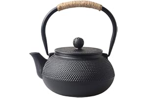 Sharemee - Cast Iron Teapot Japanese Tetsubin Kettle Set for Wood Stove With Stainless Steel Infuser for Leaf Loose and Bloom