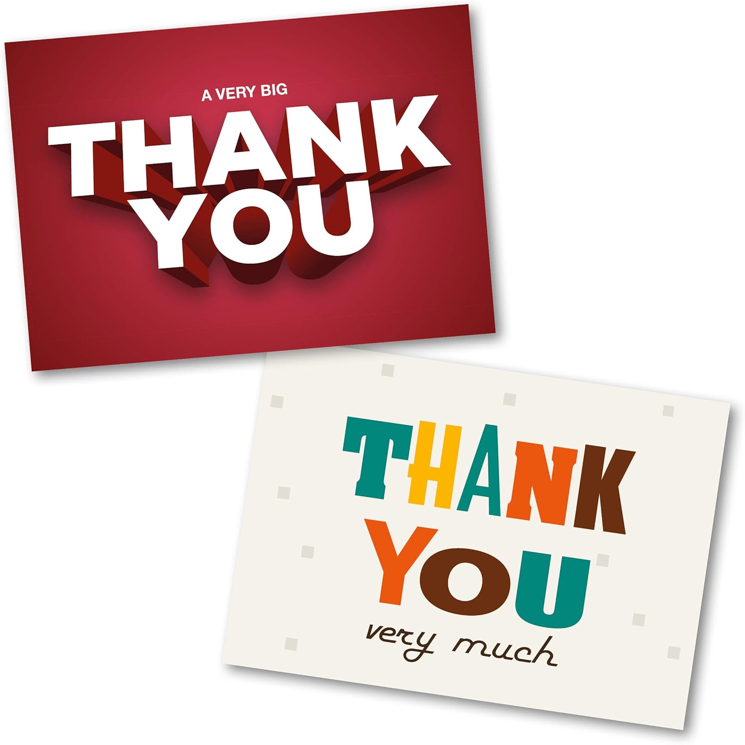 Thank You Cards Multipack (48 Pack). Each Greeting Cards Pack includes 8 Retro designs. 105 x 148mm. Blank Inside. Envelopes included. Made in UK - Image 5