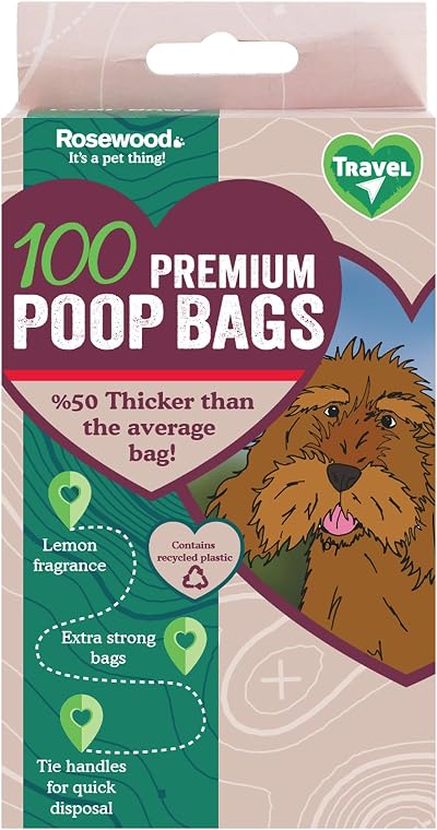 Rosewood Rosewood Dog Poo Bags with Handles 100 x 26 x 34 cm