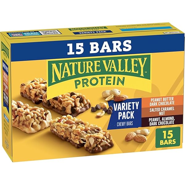 NATURE VALLEY PROTEIN GRANOLA BARS, SNACK VARIETY PACK, CHEWY BARS, 15 CT, 21.3 OZ