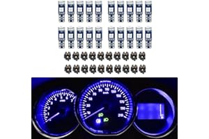 Wedcool 20PCS Dash LED Lights, Dashboard LED Light Bulbs, T5 Led Lights, 3-SMD 3030 LED Bulb, Automotive Instrument Panel Gau
