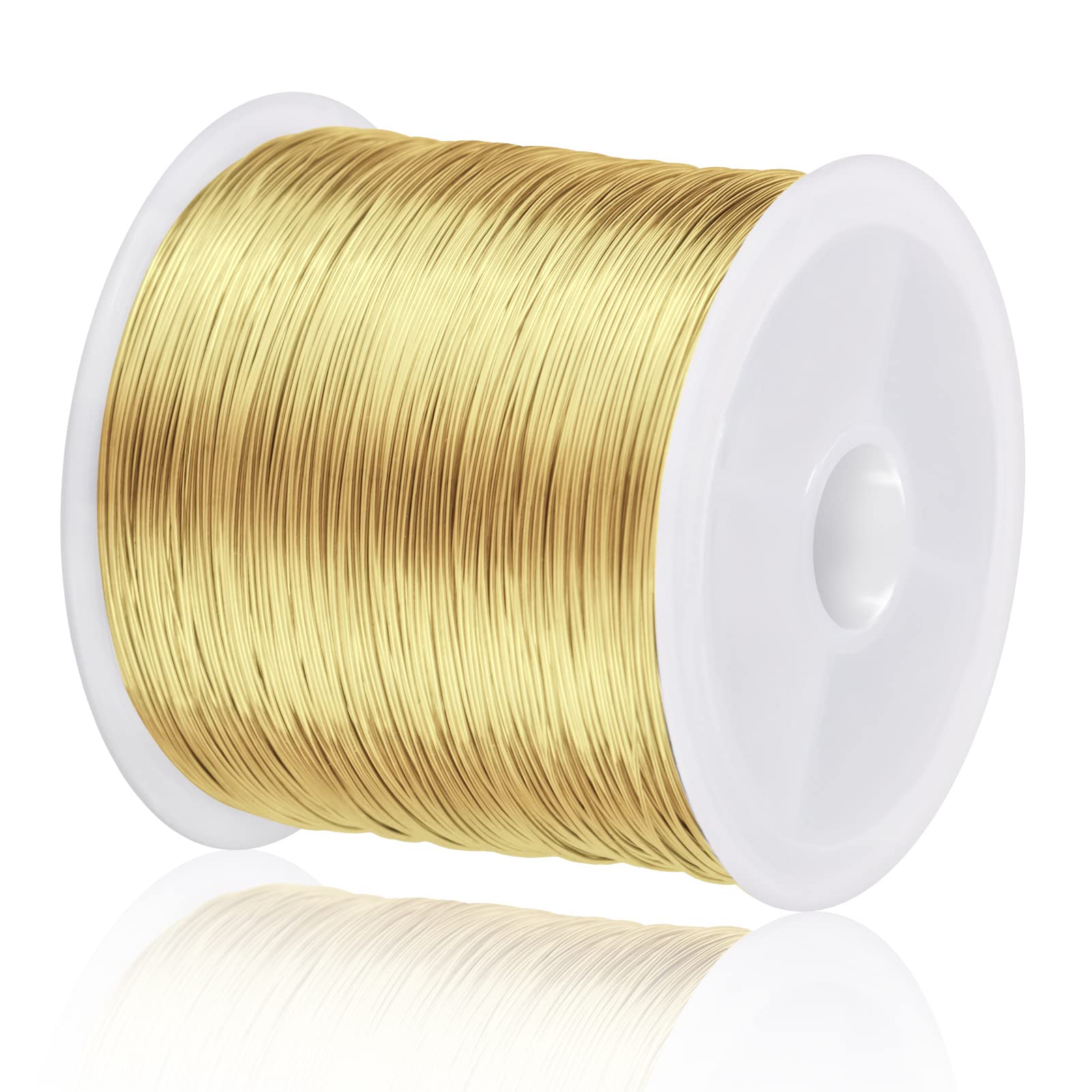 EVERMARKET 328Ft Jewelry Wire - 26 Gauge Tarnish Resistant Copper Beading Wire for Jewelry Making, 0.4mm X 100m (Gold)