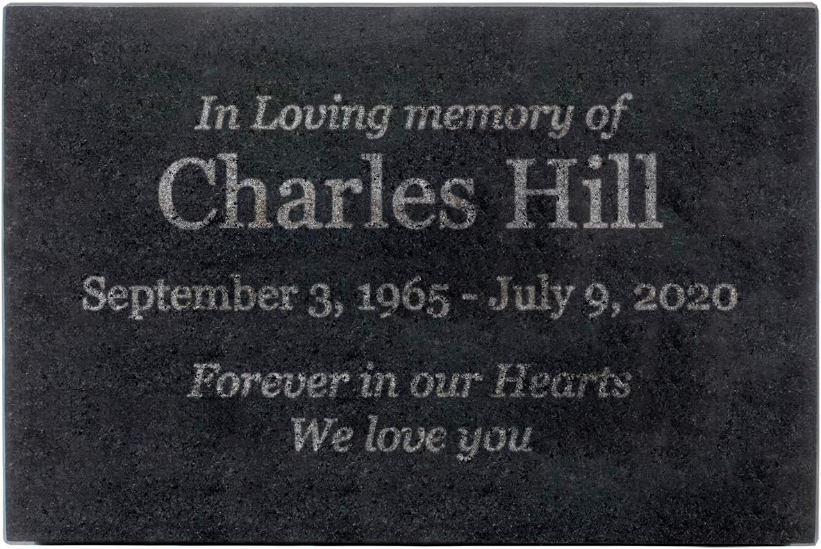 Hardscaping Materials - Customized In Loving Memory Black Granite Memorial or Sympathy Gift. Offered in a Variety of Sizes to Meet your Needs and Budget (12 x 8 x 2