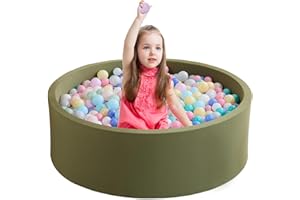 Zedachica Ball Pit for Toddlers 35.4''x11.8 Baby Ball Pit Soft Memory Foam Ball Pit Round Kids Ball Pit Indoor and Outdoor Game Kids Play Ball Pool Ideal Gift for Girls and Boys (Green, NO Balls)
