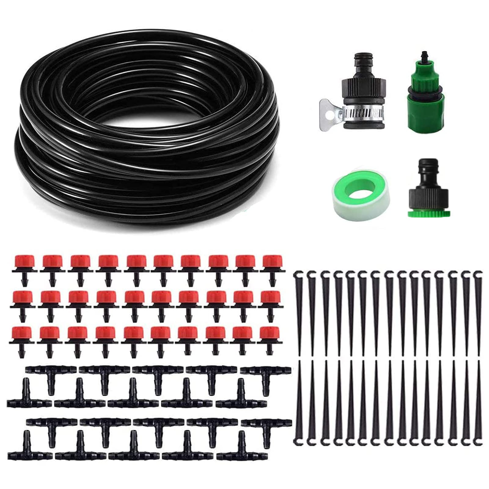 Kalolary 82ft Micro Drip Irrigation Kit System, DIY Plant Garden Hose Watering Kit, with 1/4’’ Blank Distribution Tubing Hose for Agriculture,Lawn, Plants, Garden, Patio, Greenhouse