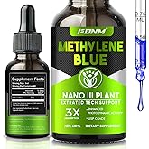 Methylene Blue Drops, 2 Fl oz Methylene Blue Pharmaceutical Grade, Supports Brain Health, Focus, High-Purity Liquid & Absorption, Precise Liquid Dropper, No Formaldehyde & GMO