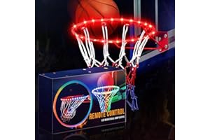 Jspotib LED Basketball Hoop Lights, Remote Contral Basketball Goal Accessories Light Up Hoop Rim, 16 Color Change, Waterproof, Basketball Gift for Youth Boys Girls Men Kids