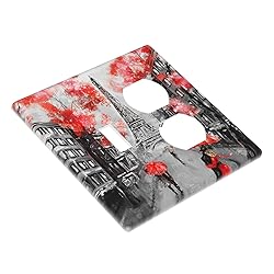 Eiffel Tower in Paris Red Combination Outlet Cover