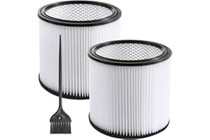 Gazeer 2 Pack Replacement Cartridge Filter Compatible with Shop-Vac 90304, 90350, 90333, 903-04-00, 9030400, Fits most 5 Gallon and Above Wet/Dry Vacuum Cleaners