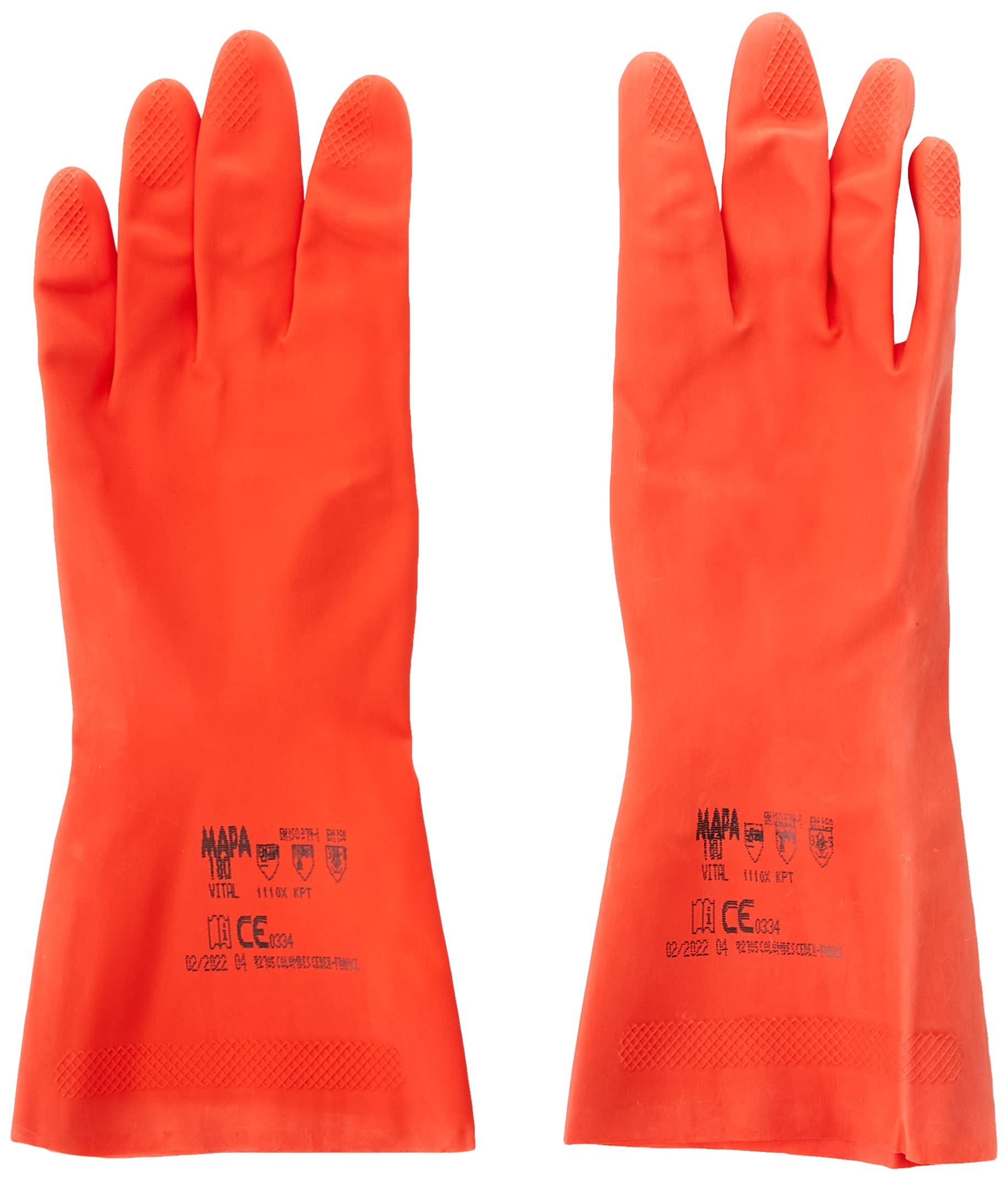 MAPA Professional Vital 180 Nitrile & Natural Rubber Blend Reusable Reusable Cleaning Gloves, Red Size 7 Small (1 Pair)