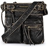 Montana West Crossbody Bag for Women Soft Washed Leather Multi Pocket crossbody handbags