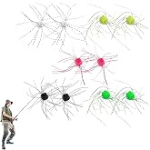 Wshxjzyay 10 Pack Fuzzy Dice Fishing Lure, Dice Baits for Bass Fishing, Tumbleweed Lure, Used to Attract Catfish and Bass in Streams, with Tentacles, Bright Freshwater Silicone Soft Bait