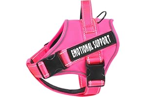 voopet Service Dog Harness, Emotional Support Pet Vest Harness, Reflective Breathable and Adjustable No-Pull ESA Dog Harness for Small Medium Large Dogs (with 4 PCS Removeable Tags)