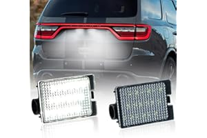 DouMmantn LED License Plate Tag Lights Compatible with Durango 2014 2015 2016 2017 2018 2019 2020 2021 2022, 6500K White Tag Light Assembly Replacement, Clear Lens Tag Lamp, 2PCS
