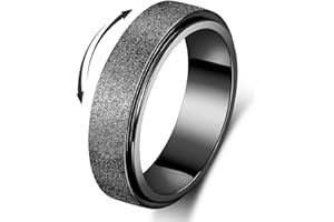 OREILLESTAR Titanium Stainless Steel Anxiety Ring for Women Men Fidget Spinner Ring, Size 6-12, Width 6MM, 5-Color: Rose Gold-Rainbow-Silver-Black-Blue