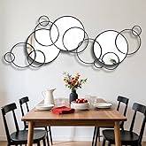 Uaeoo Wall Mirror Decorative, Large Decorative Mirrors for Wall Decor, Round Black Mirror Wall Art, Wall Mirrors for Living Room, Entryway, Bedroom, Dining Room Kitchen 45''x25.5''