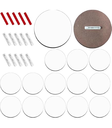 15-Pack Sublimation Button Blanks With Pins - 3 Inch MDF Badge Blanks For DIY Crafts & Name Tags