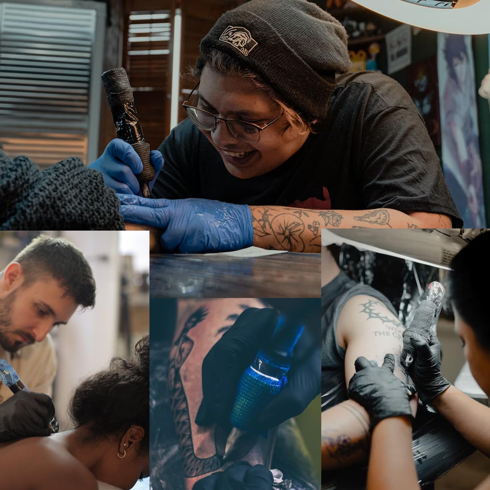 200pcs Machine Covers and 4pcs Grip Tape, Urknall Tattoo Pen Covers Grip Cover Barrier Sleeves Professional Tattoo Supplies