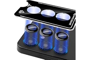 MONASAY Camera Lens Protector compatible for Samsung Galaxy S24+ Plus 6.7 inch[Strong Adhesion][Auto-Alignment] Individual Metal Anti-Scratch Tempered Glass Camera Cover Film, Black