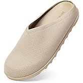 iiimmu Women Clogs Knit Slip On Mules Work Shoes with Arch Support Slippers Round Toe Slides Comfortable Flats