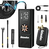 AchansFam S9 Portable Air Compressor, 21s Ultra Fast Inflate, 2 In 1 Tire Inflator with Safety Hammer & Premium Gift Box, Cordless with Dual Power Supply, 150 PSI Electric Air Pump for Car,Bike,Truck