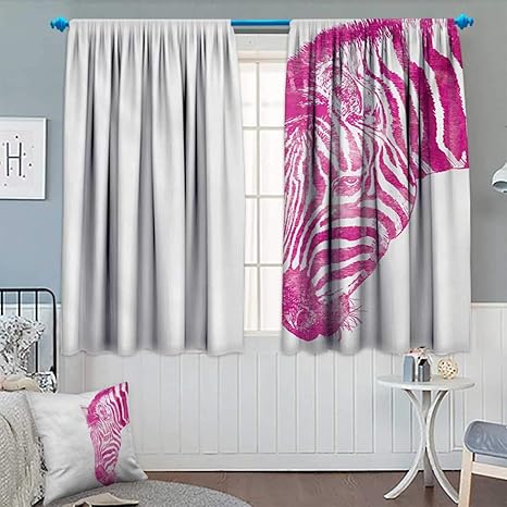 Amazon Com Anhounine Pink Zebra Blackout Curtain Head Of Zebra