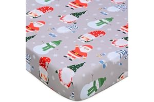 GOPHRALOVE Christmas Crib Sheets Boy, Baby Sheets Fitted Crib Christmas Sheets Cozy Breathable Fits Standard Size Crib for Toddler Girl Boy, 52x28 inches
