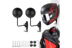 PUERSI Helmet Holder Wall Mount - 2 Pack 180° Rotation Helmet Hanger for Motorcycle Bike Racing Outerwear Sports Gear Display