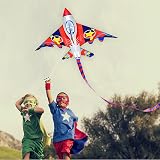 HONBO HUGE Fighter Plane Kite 58in Wide Easy Fly Kit Line Swivel Included view 2