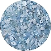 Natural Chip Stone Beads 450pcs Aquamarine Chips 5-8mm Genuine Real Irregular Healing Crystal Rocks Hole Drilled DIY Loose Gemstone Beads for Jewelry Making Bracelet Earrings Necklace Crafting