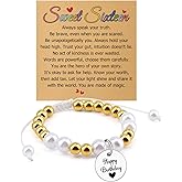 Mwphuy 16 Birthday Beaded Bracelet Gift for Women 16th Birthday Gifts for Women Daughter Granddaughter Niece Sister Her Friends 16th Year Old Gifts Ideas Christmas Graduation Gift for Her