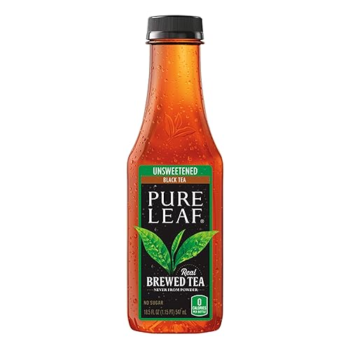 Pure Leaf Iced Tea, Unsweetened, Real Brewed Black Tea, 0 Calories, 18.5 Fl Oz, Pack of 12