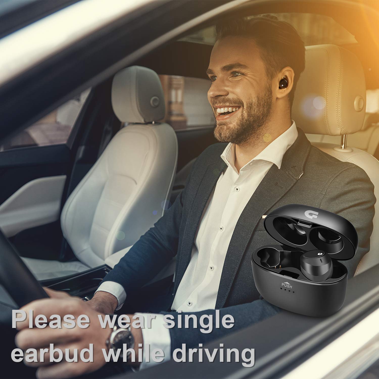 Wireless Earbuds Bluetooth Headphones for iPhone or Android Guning S1 Waterproof Sport True Wireless Stereo TWS Earphones in Ear Long Playtime Battery Stable Bluetooth Connection Cordless Earphones