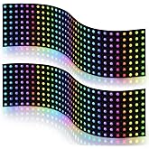 BTF-LIGHTING 2 Pack WS2812B ECO RGB Alloy Wires 5050SMD Individual Addressable 8X32 256 Pixel LED Matrix Flexible FPCB Full Color Works with WLED,SP802E Controllers Image Video Text Display DC5V
