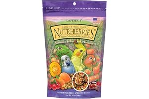 LAFEBER'S Sunny Orchard Nutri-Berries Pet Bird Food, Made with Non-GMO and Human-Grade Ingredients, for Cockatiels Conures Parakeets (Budgies) Lovebirds (Sunny Orchard 10 oz)