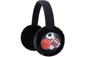 BAOPLAYKIDS Kids Knitted Earmuffs with Cute Pattern Winter Outdoor Plush Ear Muffs Ear Warmers for Girls Boys 4-16Years