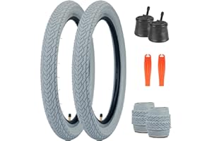 MEGHNA Bike Tire 20 inch Mountain Bike Tire with Lever 60-406 Foldable Tire 20 x 2.35 inch Replacement Grooved for BMX Kids Cruiser Bike