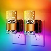 JandCase Night Lights Plug into Wall 2 Pack Color Changing Night Light Kids | 3000K+RGB 10-Color LED Nightlight with Dusk to Dawn Sensor, 10/50/100LM Adjustable Brightness for Rooms Home Decor