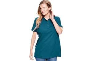 Woman Within Women's Plus Size Perfect Short-Sleeve Polo Shirt