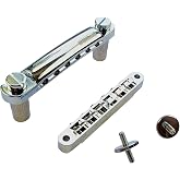 Wilkinson Tune-O-Matic Bridge w/ M4 Posts + Tailpiece | For Gibson Les Paul, Chrome Finish
